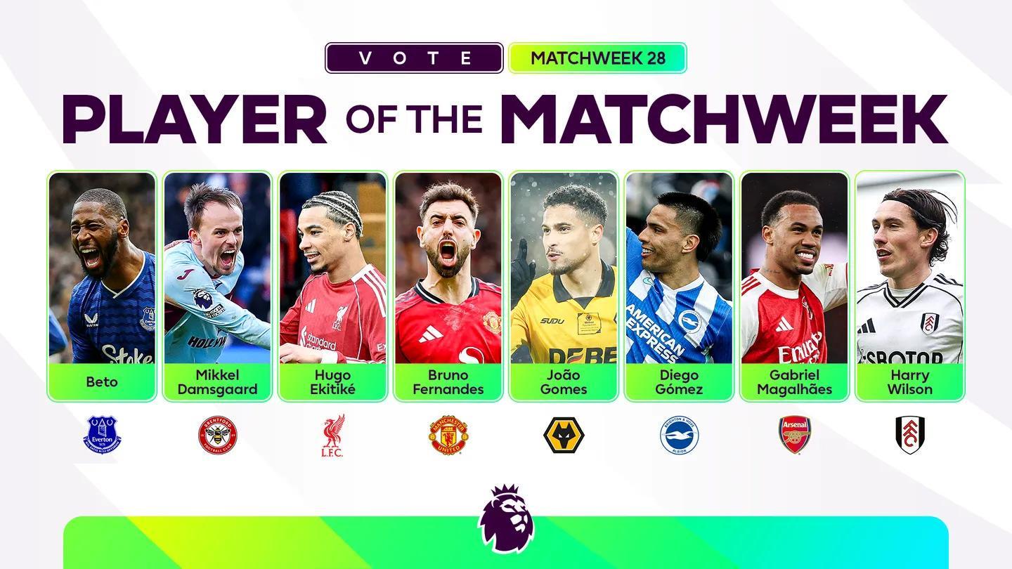 元游棋牌官方入口-英超第28轮最佳球员候选：埃基蒂克、B费、加布里埃尔在列